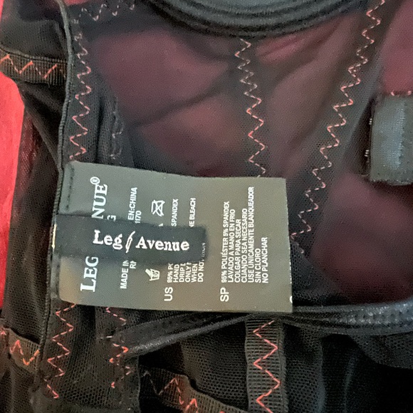 Black lingerie bodysuit from Leg Avenue with harness straps on top - Picture 5 of 5